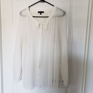 LB cream sheer blouse